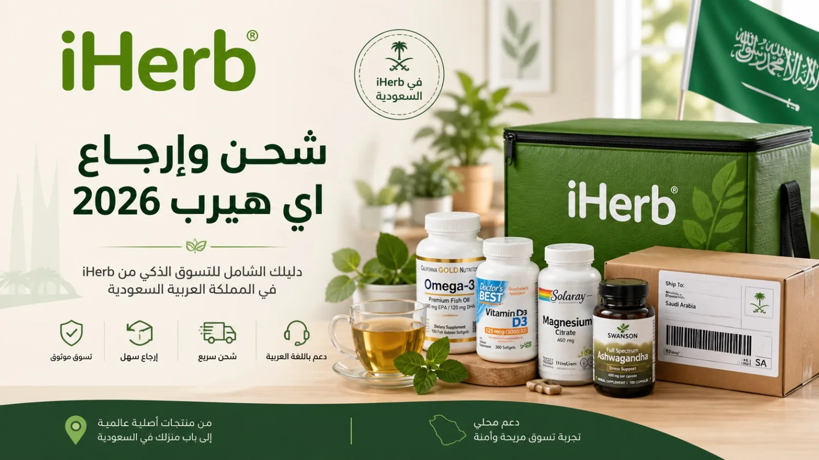 شحن وإرجاع اي هيرب السعودية 2026