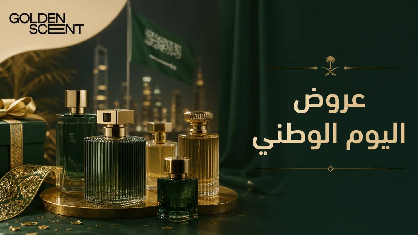 عروض قولدن سنت لليوم الوطني مع عطور فاخرة وشعار قولدن سنت