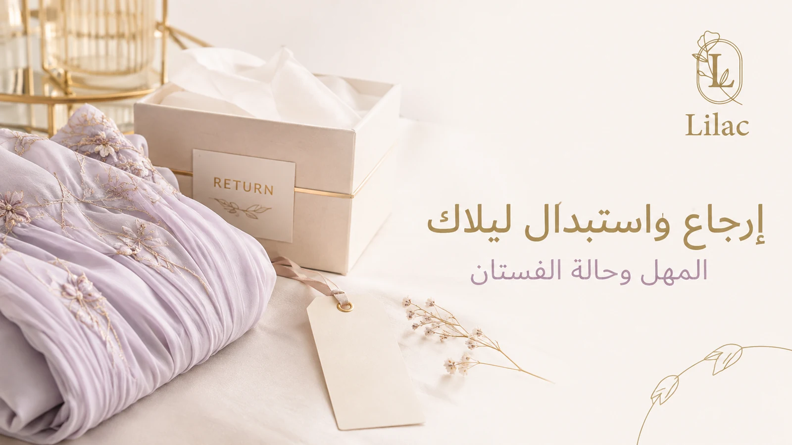 إرجاع واستبدال ليلاك ومهل الطلب وفحص حالة الفستان