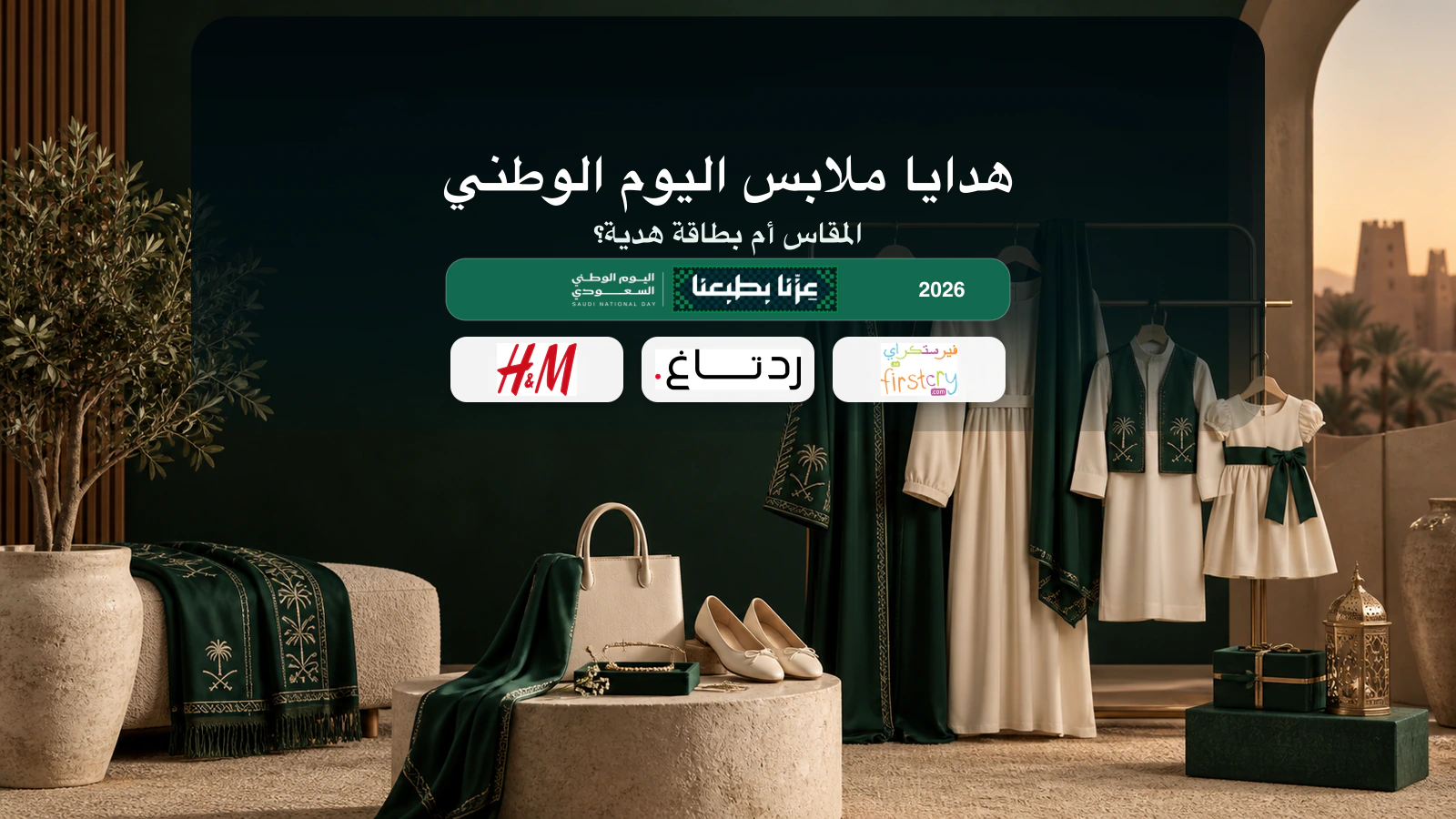 ملابس عائلية أنيقة وشنطة وحذاء مسطح كهدايا محتملة لليوم الوطني 2026