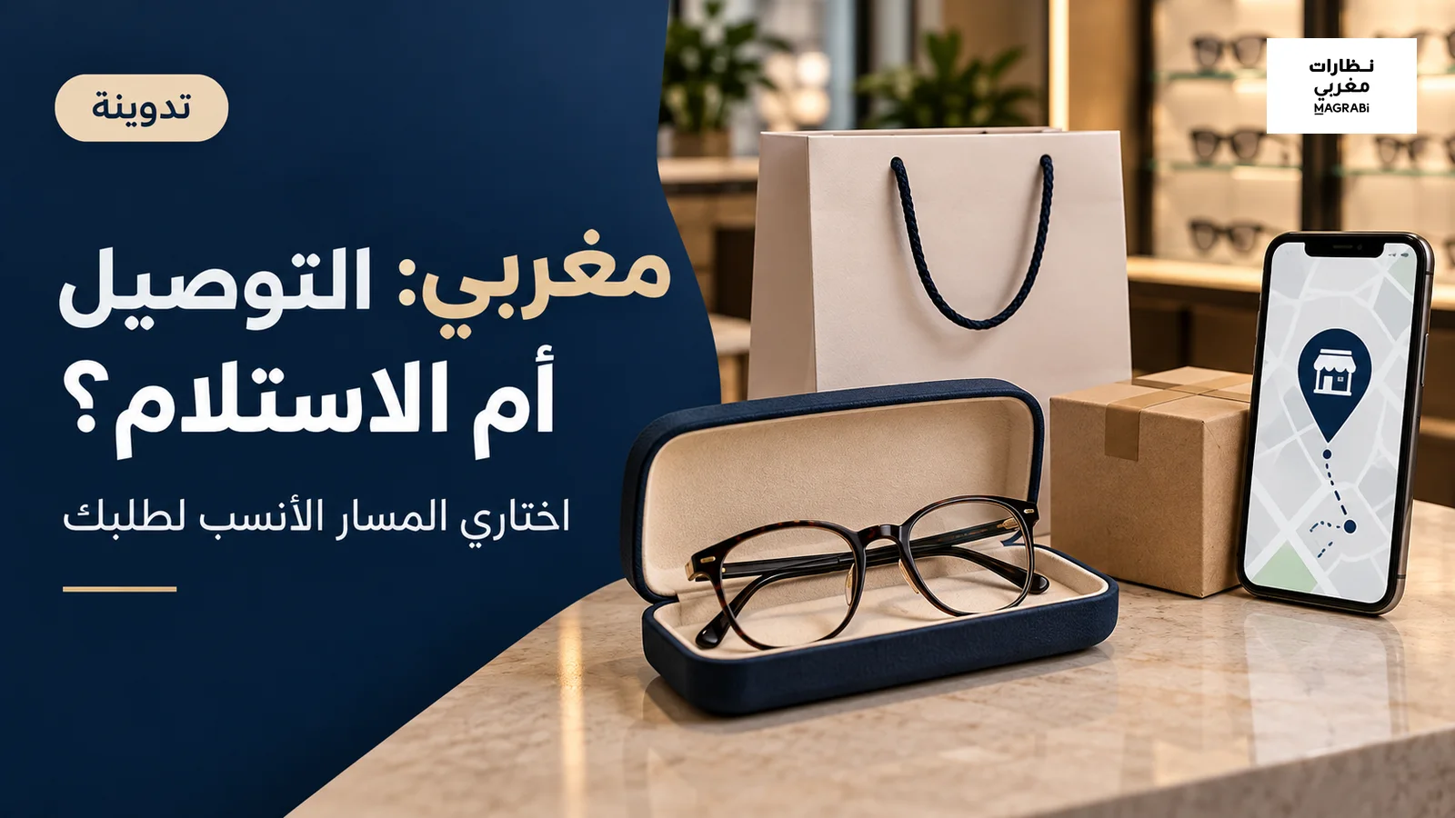 غلاف نظارات مغربي عن التوصيل السريع والاستلام من المتجر