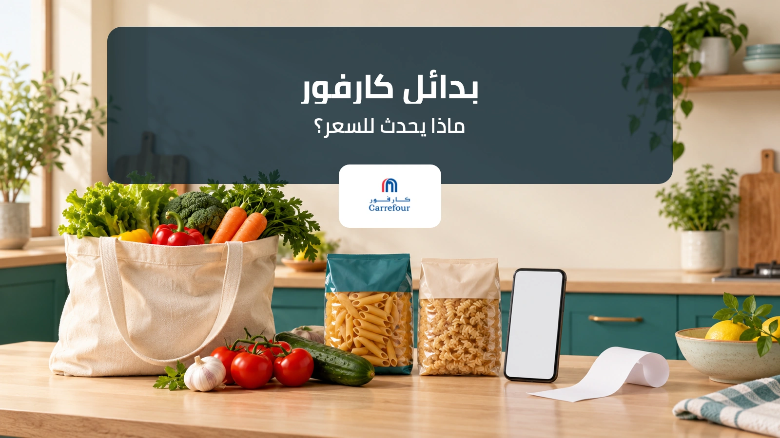 غلاف يوضح بدائل كارفور للأصناف النافدة وأثرها على سعر الطلب